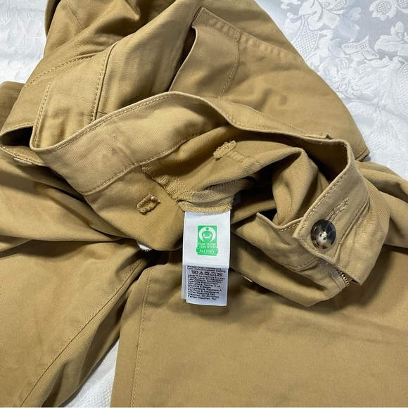 J Crew Women button front pocket size 31 tan Flat Front Straight High Rise pants - Picture 5 of 12